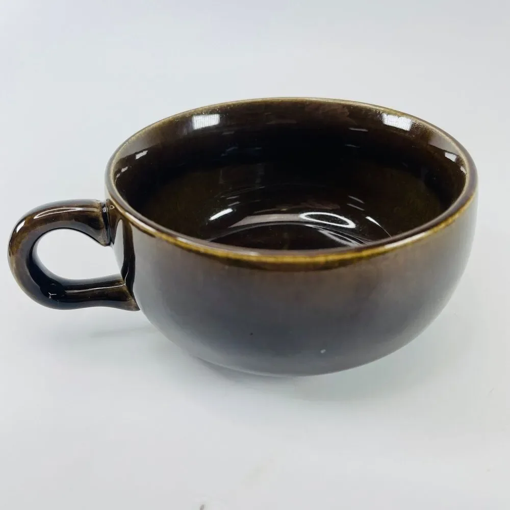 VTG Russell Wright Steubenville American Modern MCM Brown Cup Saucer Plate Lot